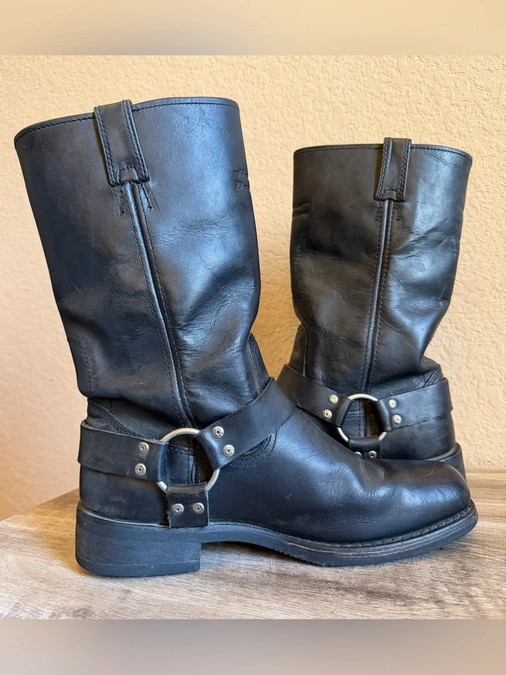 Harley Davidson Harness Square Toe Motorcycle Boots